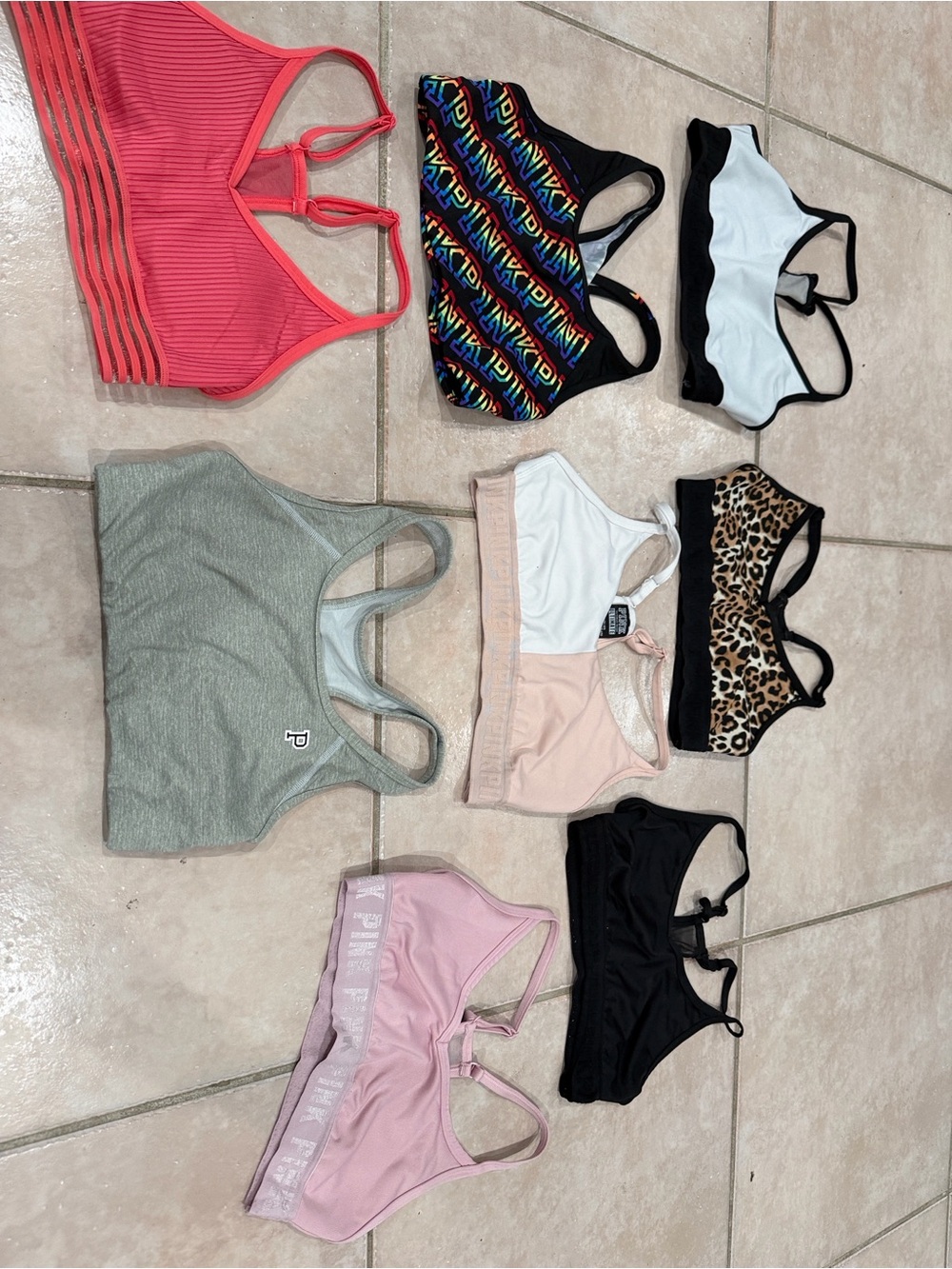 PINK Victoria's Secret Multi-Color & Black Sports Bras Pack (8 bras) XS-SMALL @@